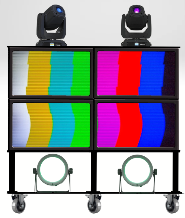 24" 2x2 Tri-Deck - Rolling Modular Stand